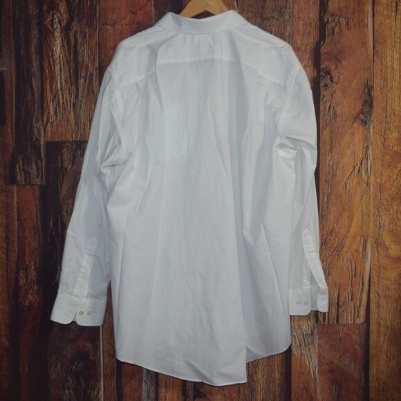 LANDS' END Men's 18.5 - 37T Traditional Fit. No Iron Supima Pinpoint Dress Shirt - Picture 4 of 6